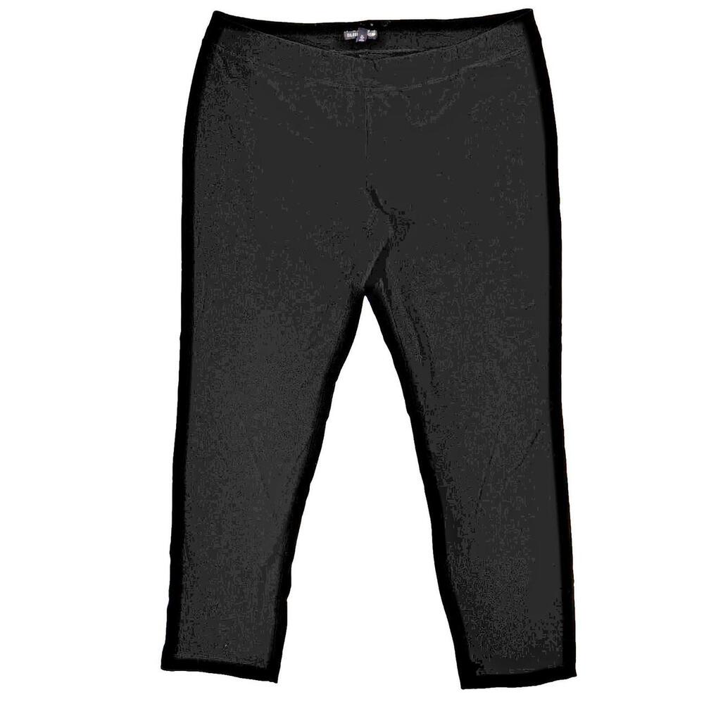 Pants Women L Black Stretch Nylon Front
